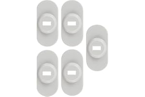 Zolunu 5Pack Anti Theft Self-Adhesive Security Plate with Slot for Cables to Lock Down Laptops, Mac Book, Tablets, iPad, or Other Computer (White)