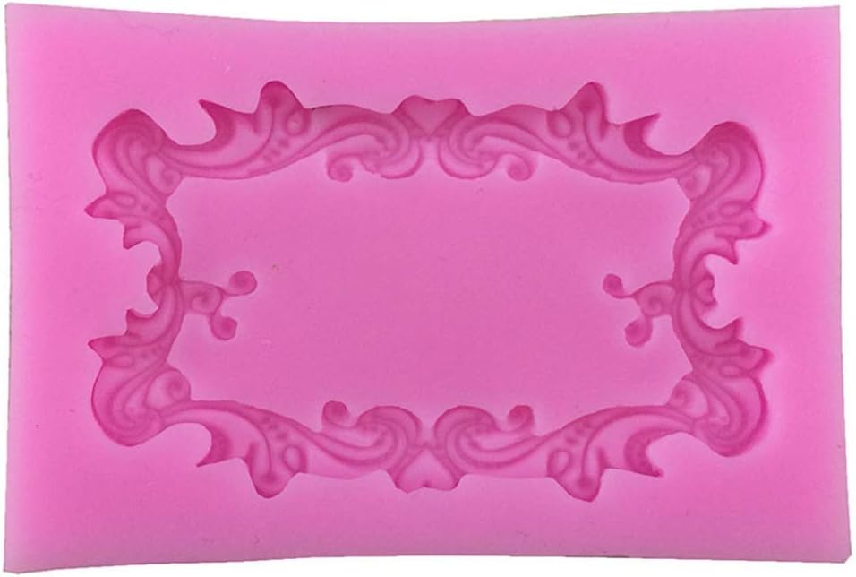 chungeng meritorious Photo Frame Decoration Lace Liquid Silicone Cake Mold Chocolate Molds Candy Biscuits Moulds DIY Embossed Baking Tools in fine style(None M005)
