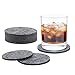 HODA Coasters for Drinks Absorbent Felt Coasters with Holder The Best Coaster Gift Set of 10 - Round