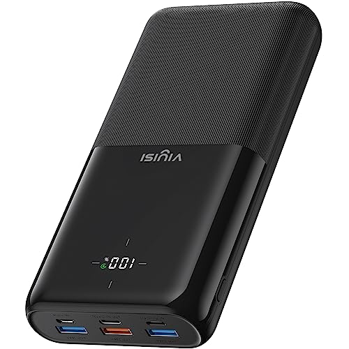 Power Bank 30000mAh, 22.5W max USB C Powerbank mit LED-Display-Schwarz