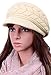 Odema Womens Knit Wool Hats with Visor Warm Skull Beanie Caps for Winter
