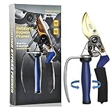ACE Pruning Shears -Rotating Bypass Titanium Coated Garden Pruners, Secateurs, Scissors With Heavy Duty SK5 Blade. Soft Grip Handle for Everyone. Cushion Grip For Extraordinary Comfort