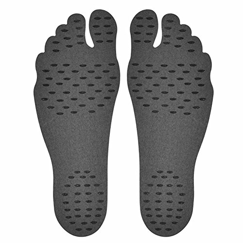 Fenta Barefoot Invisable Shoes Insole Stick For Beach Wear Yoga Spa Indoor Wear (black/3 pairs, Small)