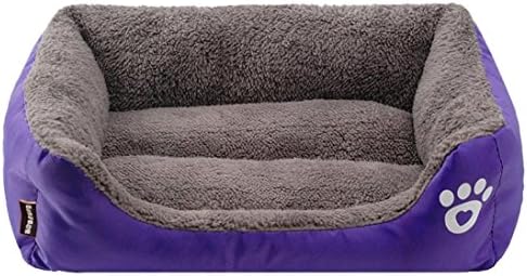 Rmalby Pet Dog Cat Bed Puppy Cushion House Soft Warm Kennel Dog Mat Blanket (Purple, M)