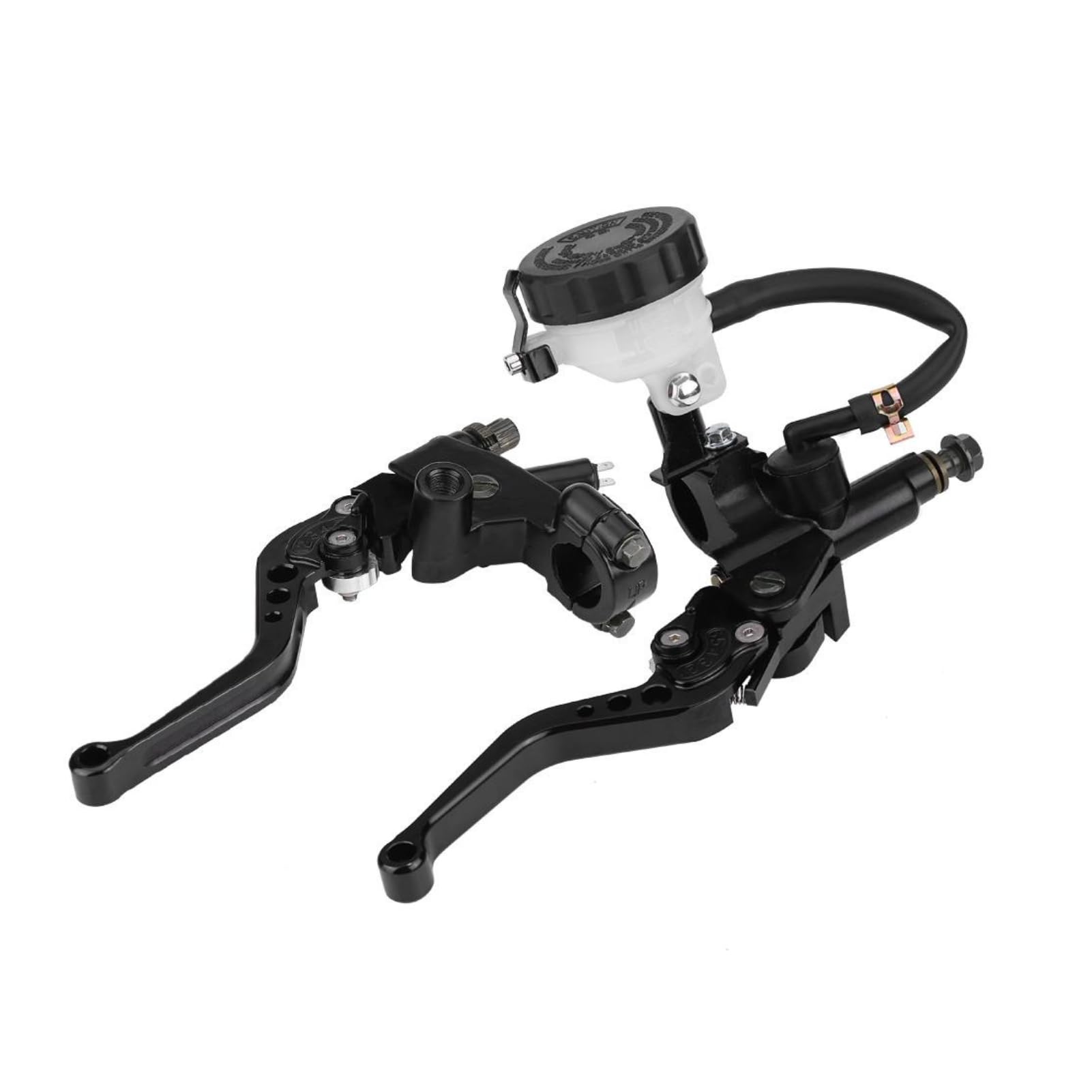 Broco Universal 7/8"" Motorcycle Brake Clutch Levers Master Cylinder Reservoir 22mm Handlebar Brake Master Cylinder Black for Motorcycle Lever