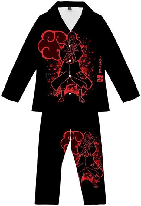 Pajamas Set Mens Womens Cute Naruto Uchiha Itachi 2 Piece Anime Ladies 