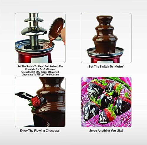 Gadgy Fontaine à Fondue au Chocolat à Trois Étages 90 Watts | Hauteur de 31,5 cm avec Tour en Acier Inoxydable | Capacité de 750 Grammes | Look Rétro | Pour les Fêtes d’Anniversaire et les Mariages - Cuisine A Vivre Gadgy Fontaine à Fondue au Chocolat à Trois Étages 90 Watts | Hauteur de 31,5 cm avec Tour en Acier Inoxydable | Capacité de 750 Grammes | Look Rétro | Pour les Fêtes d’Anniversaire et les Mariages