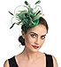 SAFERIN Fascinators Hat Sinamay Flower Mesh Feathers St.Patrick's Day Fascinator and a Clip Tea Party Headwear for Girls and Women (TA2-Green)