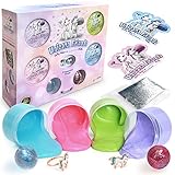 Unicorn Slime Kit for Girls Friends - Fluffy Cloud Poop Slime Kit with Glitter Toy Set - Includes Friendship Rings Gift Set Surprise