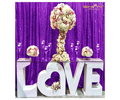 ShinyBeauty Photo Booth Backdrop Best Choice 4FT6FT New Purple Sequin Photobooth Backdrop for Weddings and Events, Wedding Decoration Fabric, Sparkle Curtain for Backdrop