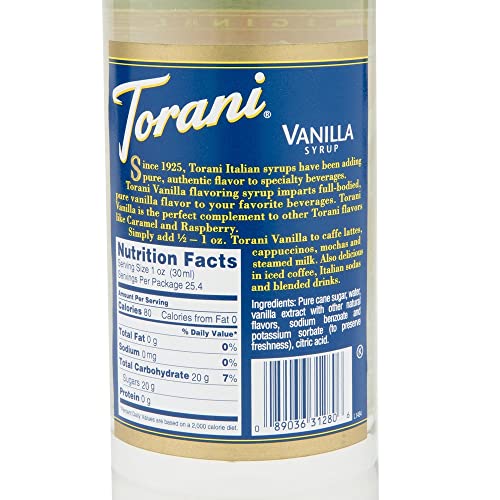 Torani® Vanilla Syrup (750 mL /25.4 oz ) Pricepulse