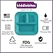 Kiddiebites | 100% Silicone Plates for Babies & Kids | MADE IN THE USA | BPA, BPS, Lead, Cadmium, PVC, & Phthalate Free | Children's Divided Placemat Set | Teal, 2 Pack