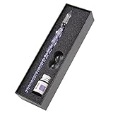 Pawaca Glass Dip Pen, Vintage Handmade Glass Signature Pen Elegant Crystal Dip Sign Gift Pen for Writing Decoration with Gift Case