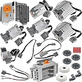 ASTEM MOC Technic-Parts Power Function Motor Set, 24pcs | Compatible with Technic Parts, Includes XL L Motor, For MOC EV4