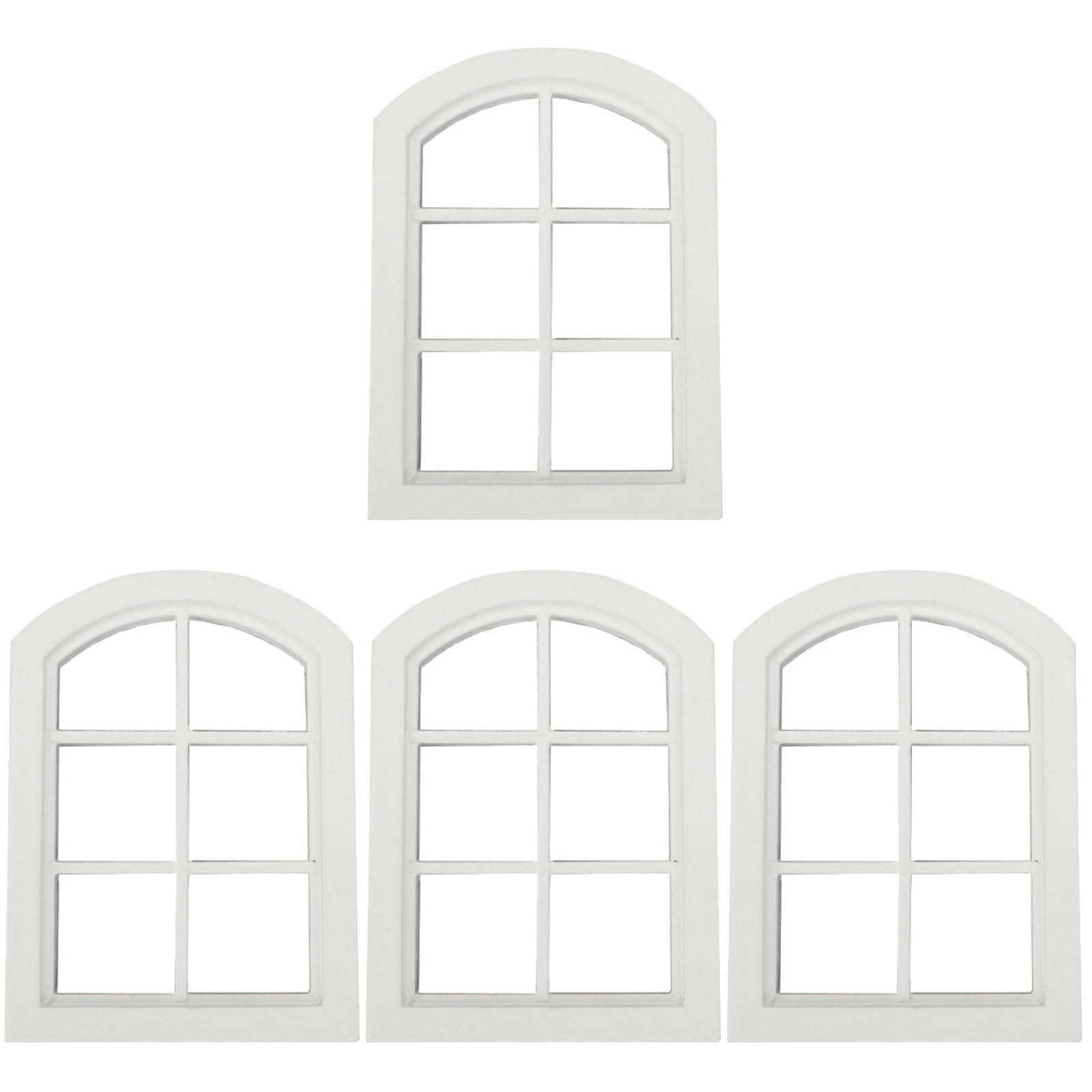 TOYANDONA Miniature Dollhouse Window Frame 4 Pieces Small Wooden Windows for Diy Doll House Accessories Tiny Home Decor 4.06X2.95X1.26 Inch