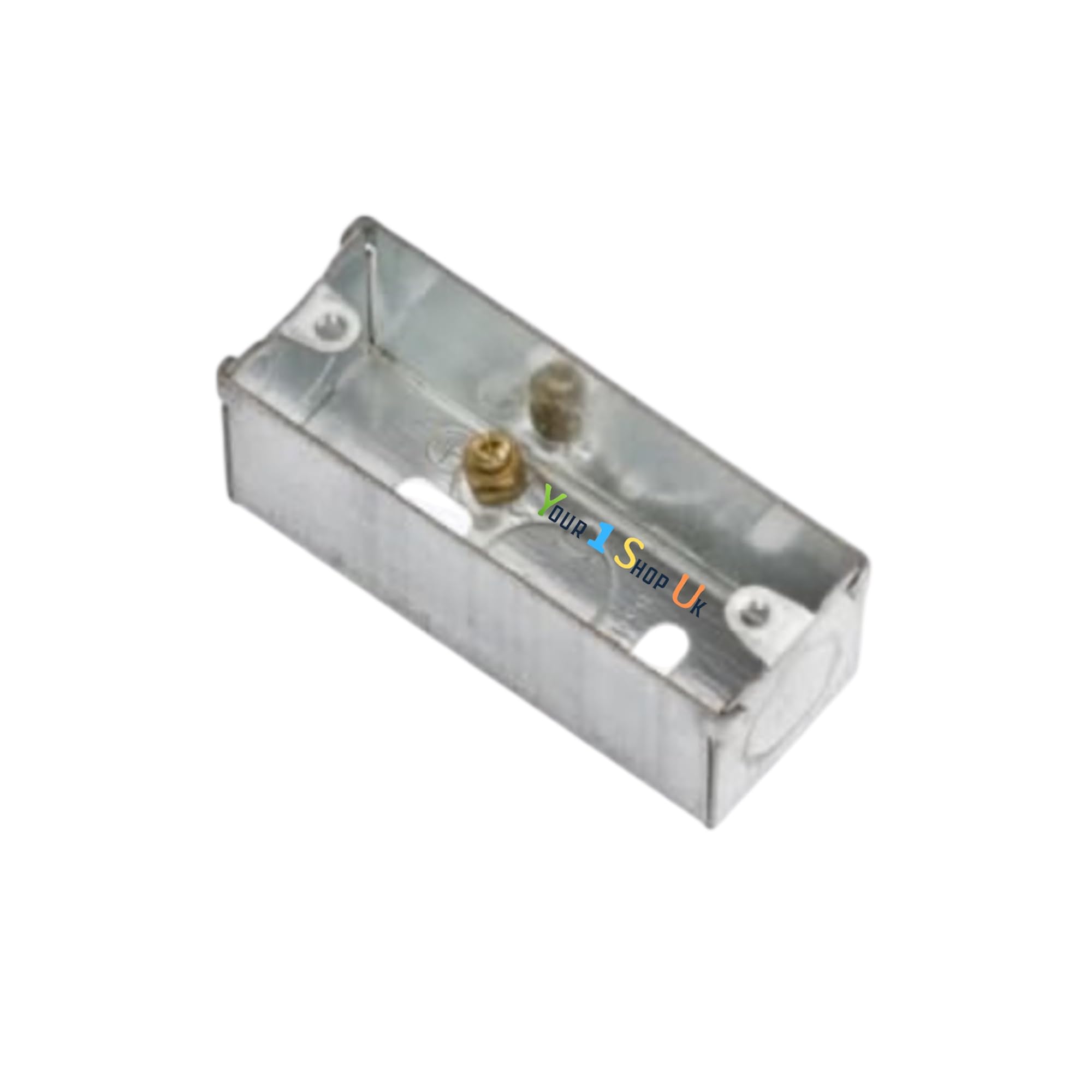 1 Gang Architrave Metal Back Box 25mm - Single Pattress Mounting Box for Electrical Sockets - Galvanised Steel Installation