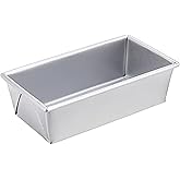 Chicago Metallic Commercial II 1-Pound Loaf Pan, Heavy-Weight Aluminized Steel, Professional Bread Baking Pan with Wire Reinforcement