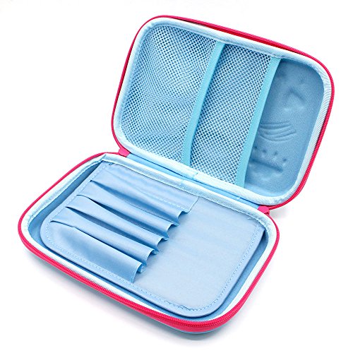 3D Rainbow Unicorn Embossed Hardtop Pencil Case - School Girls Large Colored Pen Holder Box With Compartments - Kids Cute Cosmetic Pouch Bag Stationery Organizer(Light Blue) - Thumbnail 3