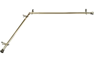Rod Desyne 13/16" Corner Curtain, 28-48 inch, Antique Brass