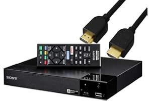 Sony S3700 Blu-Ray Disc Player with Wi-Fi W/ High-Speed HDMI Cable with Ethernet (Renewed)