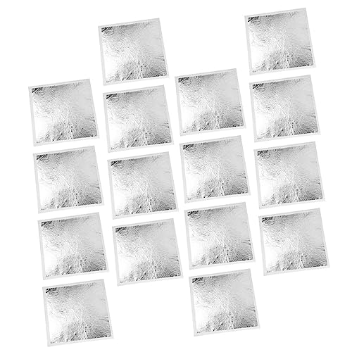 OHPHCALL 200Pcs Silver Foil Leaves for Gilding Crafting Arts Foil for Decorations Durable Design for Furniture and Frame Decoration for Art Crafts