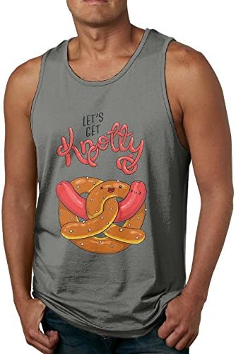 Elop Let's Get Knotty Loose Fit Relaxed 100% Cotton Men's Tank Top T-shirt XL DeepHeather