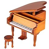 Windup Wooden Piano Musical Box Classical Melody