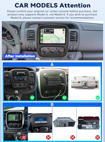 Android 15, 4G+64G GOHHDL Car Radio for Renault Traffic 3 2014-2021 / Opel Vivaro B 2014-2018 with Carplay Android Auto, 9 Inch Car Radio with GPS WiFi Bluetooth FM/RDS EQ SWC Camera & Mic