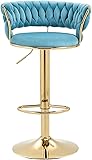 Kakotito 360° Velvet Swivel Bar Stools with Low