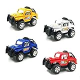 Toy Jeep , 4 Pcs Pullback Jeep Wrangler Vehicles Toys Gifts Models ,Gift for Kids (color random)
