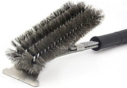 BBQ Grill Brush and Scraper 18" Stainless Steel Barbecue Grill Brush Bristles Cleaning Brush for Weber Gas Charcoal Grill, Includes Extendable BBQ Forks