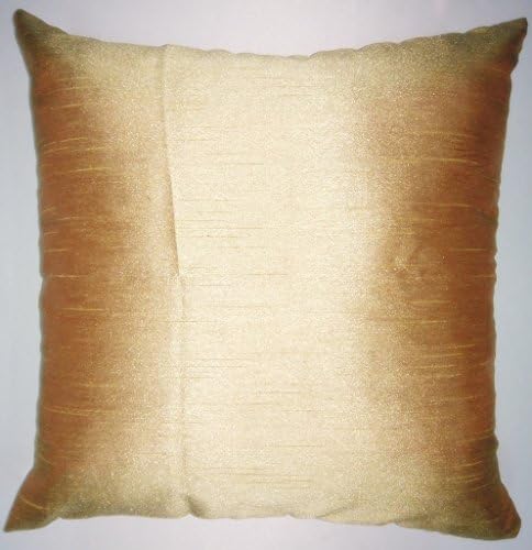 Gold-Satin Dupioni Faux Silk Cushion Covers. Size - 24 inch x 24 inch.
