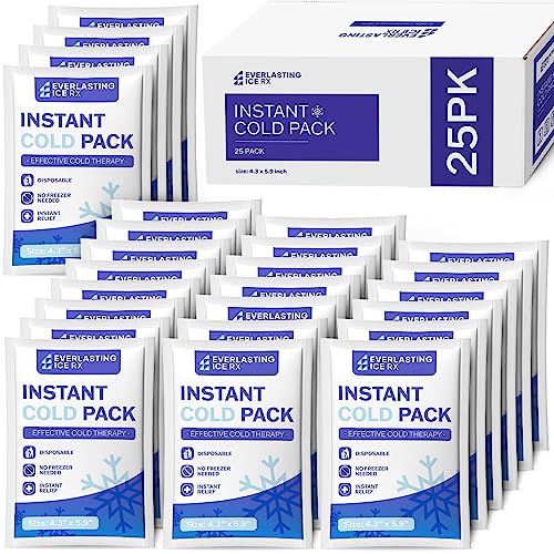 25 Pack Instant Cold Packs Instant Ice Packs for Injuries