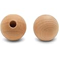 Wood Dowel Caps 1 inch Diameter with 1/4 inch Hole, Pack of 50 Unfinished Dowel Rod Caps for 1/4 inch Dowel Rods, for Crafts and DIYers, by Woodpeckers