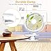 Aluan Clip On Fan Stroller Fan Rechargeable Battery Operated Portable Desk Fan Powerful 3 Speeds 360 Degree Rotatable Personal Fan for Baby Stroller Treadmill Golf Cart Home Office Table, White