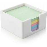 MXOAZNE Silicone Sticky Note Holder for Desk - Modern 3x3 Inch Memo Pad Dispenser Post Note Holder, Minimalist Desk Storage Organizer for Office, Home, and School, White