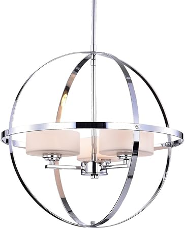 Warehouse Of Tiffany Rl8197ch Zenta Chrome 16 Inch Round Pendant