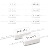 Innfeeltech 10 Pcs 5W 5% Tolerance 470 ohm Ceramic Cement Resistor for DIY Project and Experiments