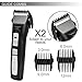 Oneisall Heavy Duty Dog Hair Clippers, Professional Rechargeable Cordless Pet Grooming Trimmer Dog Shaver for Thick Hair Dogs Cats with Oil (Black & Silver)