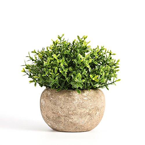 Artificial Plant Potted Green Round Retro Fake Plant for Bedroom Home