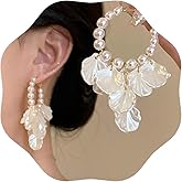 Pearl Dangle Earrings Vingate Boho Drop Earrings Gift for Women