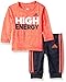 adidas Baby Boys' Long Sleeve Tee and Pant Set, Solar Red Heather, 12 Months