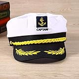 MEBBER Captain Yacht Hat Adjustable Snapback Gold Anchor Embroidery White view 4