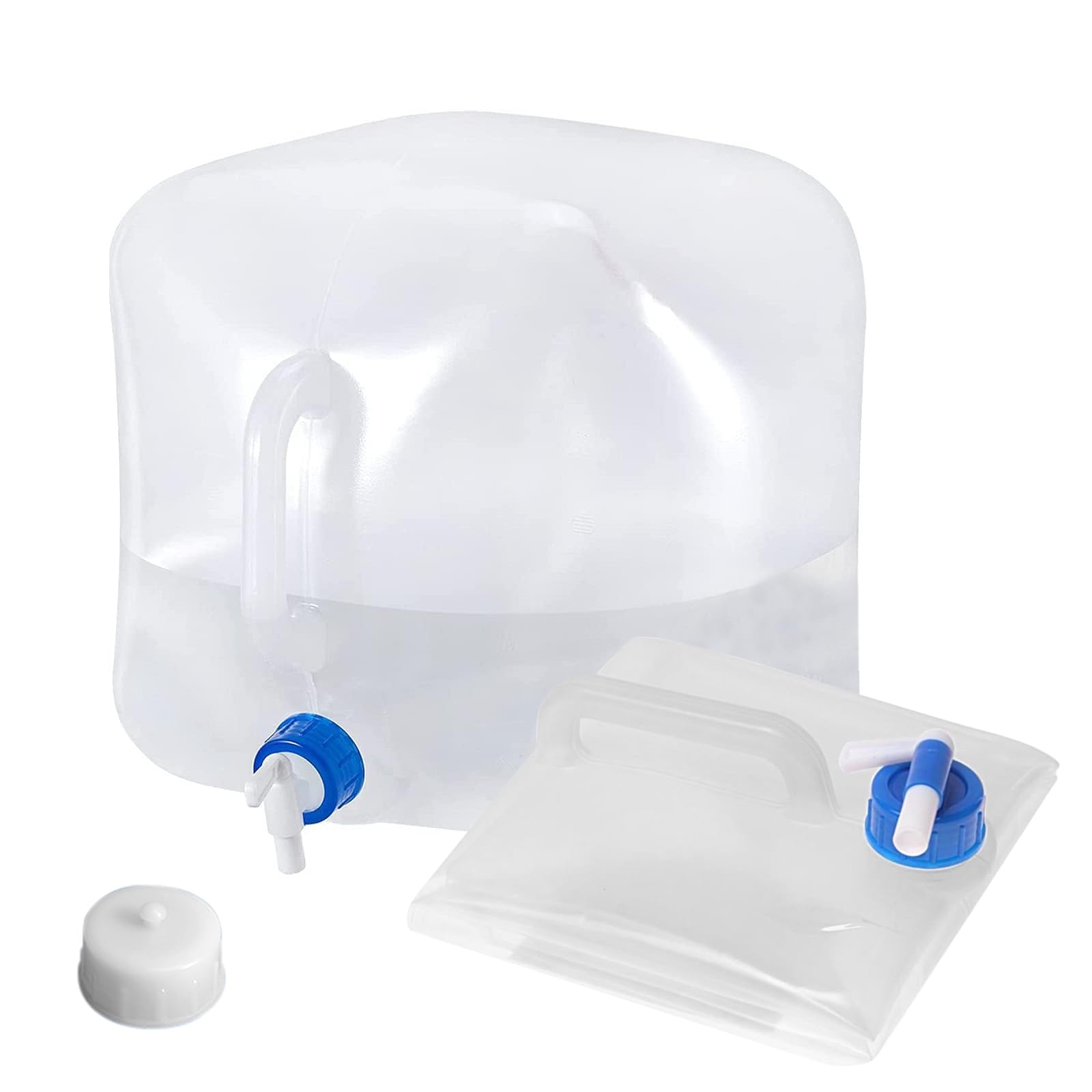 Wisebom Foldable Water Storage Jug Reusable 10L, Collapsible Drink Water Container with Spigot Faucet, Portable Water Canteen Carrier with Handle BPA-Free for Outdoor Camping Hiking