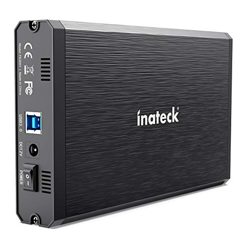 Inateck Festplattengehäuse für 3.5/2.5 Zoll HDD/SSD, SATA III Festplatten Adapter, Aluminium für optimale Wärmeabfuhr, 12V/2A Netzteil