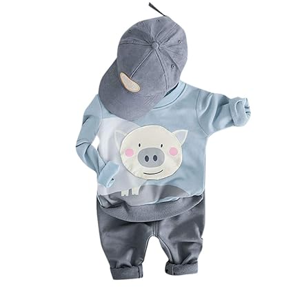 LEXUPE Baby Kleidung Mädchen, Kleinkind Kinder Jungen Sweatshirt Cartoon Tops Jeans Hosen Hose Outfits Set
