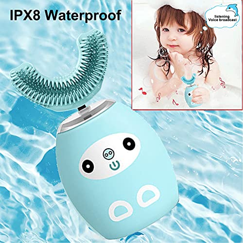 CATLION Kids Electric Toothbrush,Children\'s Ultrasonic Toothbrushes,U Type Sonic Brushes,360 Whitening and Cleaning Teeth,Ipx8 Waterproof,3 Gear Mode,Voice Broadcast,Mouthwash Cup (Pink, 2-7 Year)