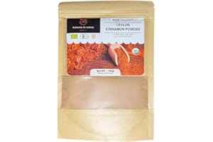 Authentic Sri Lankan Organic Ceylon Cinnamon Powder – True Ceylon “Alba” Grade, Non-GMO, Raw & Pure, Sweet Aroma, Ideal for B