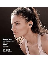 SoundPEATS True   Auriculares inalámbricos con Bluetooth 5.0 con micrófono y llamadas bidireccionales, emparejamiento en un solo paso, 35 horas, mejora TrueFree Plus