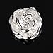 JOVANA Silver Rose Flower 10 Pieces Silver 3d Alloy Nail Art Slices Glitters DIY Decorations